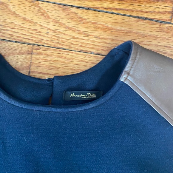 Mossimo Dutti navy sheath w brown leather - Picture 2 of 3